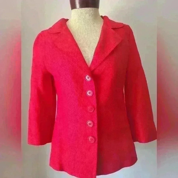 ZARA woman  red blazer size 6 - Picture 1 of 12